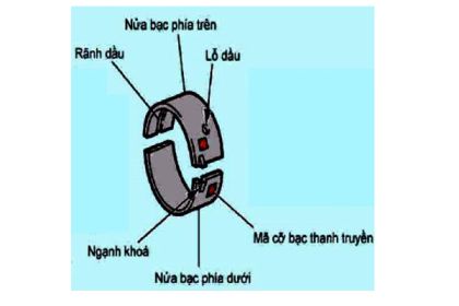 Các chi tiết của bạc lót thanh truyền.